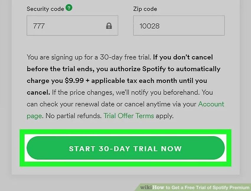 30 day free trial spotify
